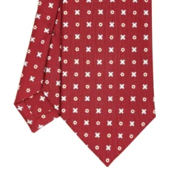 CRAVATTA SARTORIALE CLASSICA IN SETA BORDEAUX Microfantasia fiore