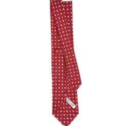 CRAVATTA SARTORIALE CLASSICA IN SETA BORDEAUX Microfantasia fiore