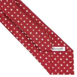 CRAVATTA SARTORIALE CLASSICA IN SETA BORDEAUX Microfantasia fiore