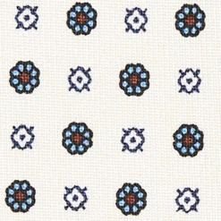 CRAVATTA SARTORIALE CLASSICA IN SETA BIANCA Microfantasia fiore