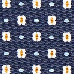CRAVATTA SARTORIALE CLASSICA IN SETA BLU SCURO Microfantasia fiore