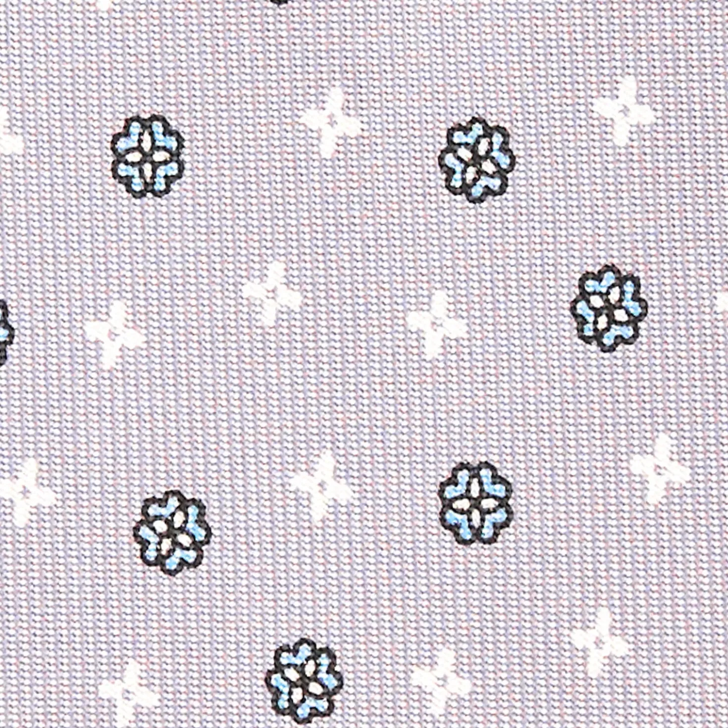 CRAVATTA SARTORIALE CLASSICA IN SETA GRIGIO CHIARO Microfantasia fiore