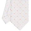 CRAVATTA SARTORIALE CLASSICA IN SETA BIANCA Microfantasia fiore