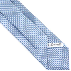 CRAVATTA SARTORIALE CLASSICA IN SETA BLU Microfantasia m geometrica