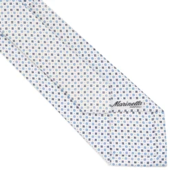 CRAVATTA SARTORIALE CLASSICA IN SETA BIANCA Microfantasia fiore