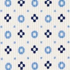 CRAVATTA SARTORIALE CLASSICA IN SETA BIANCA Microfantasia fiore