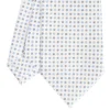 CRAVATTA SARTORIALE CLASSICA IN SETA BIANCA Microfantasia fiore