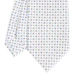 CRAVATTA SARTORIALE CLASSICA IN SETA BIANCA Microfantasia fiore