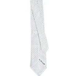 CRAVATTA SARTORIALE CLASSICA IN SETA BIANCA Microfantasia fiore