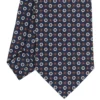 CRAVATTA SARTORIALE CLASSICA IN SETA BLU SCURO Microfantasia fiore