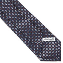 CRAVATTA SARTORIALE CLASSICA IN SETA BLU SCURO Microfantasia fiore