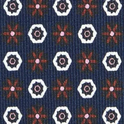 CRAVATTA SARTORIALE CLASSICA IN SETA BLU SCURO Microfantasia fiore