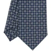 CRAVATTA SARTORIALE CLASSICA IN SETA BLU SCURO Microfantasia fiore