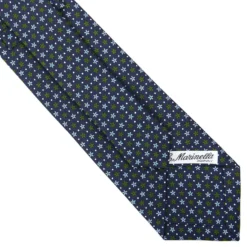 CRAVATTA SARTORIALE CLASSICA IN SETA BLU SCURO Microfantasia fiore