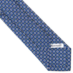 CRAVATTA SARTORIALE CLASSICA IN SETA BLU Microfantasia fiore