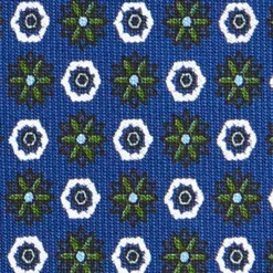 CRAVATTA SARTORIALE CLASSICA IN SETA BLU Microfantasia fiore