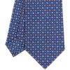 CRAVATTA SARTORIALE CLASSICA IN SETA BLU Microfantasia fiore