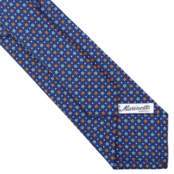 CRAVATTA SARTORIALE CLASSICA IN SETA BLU Microfantasia fiore