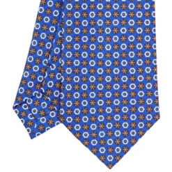 CRAVATTA SARTORIALE CLASSICA IN SETA BLUETTE Microfantasia fiore