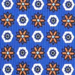 CRAVATTA SARTORIALE CLASSICA IN SETA BLUETTE Microfantasia fiore