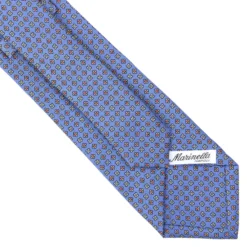CRAVATTA SARTORIALE CLASSICA IN SETA AZZURRO POLVERE Microfantasia fiore