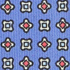 CRAVATTA SARTORIALE CLASSICA IN SETA AZZURRO POLVERE Microfantasia fiore