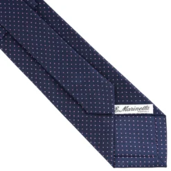 CRAVATTA SARTORIALE CLASSICA IN SETA BLU SCURO Pois