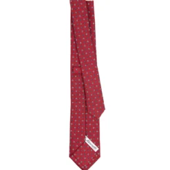 CRAVATTA SARTORIALE 7 CM IN SETA BORDEAUX Microfantasia fiore