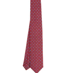 CRAVATTA SARTORIALE 7 CM IN SETA BORDEAUX Microfantasia fiore