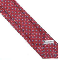 CRAVATTA SARTORIALE 7 CM IN SETA BORDEAUX Microfantasia fiore