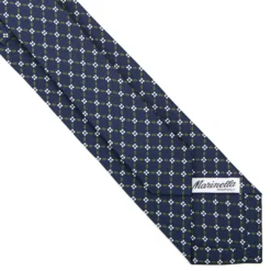 CRAVATTA SARTORIALE 7 CM IN SETA BLU SCURO Microfantasia fiore