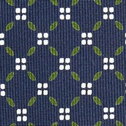 CRAVATTA SARTORIALE 7 CM IN SETA BLU SCURO Microfantasia fiore