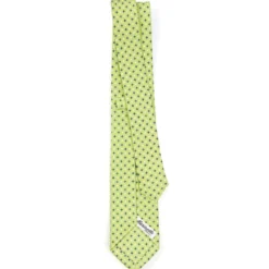 CRAVATTA SARTORIALE 7 CM IN SETA VERDE CHIARO Microfantasia fiore