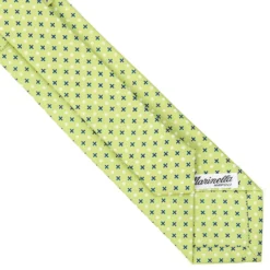 CRAVATTA SARTORIALE 7 CM IN SETA VERDE CHIARO Microfantasia fiore