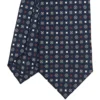 CRAVATTA SARTORIALE 7 CM IN SETA BLU SCURO Microfantasia fiore