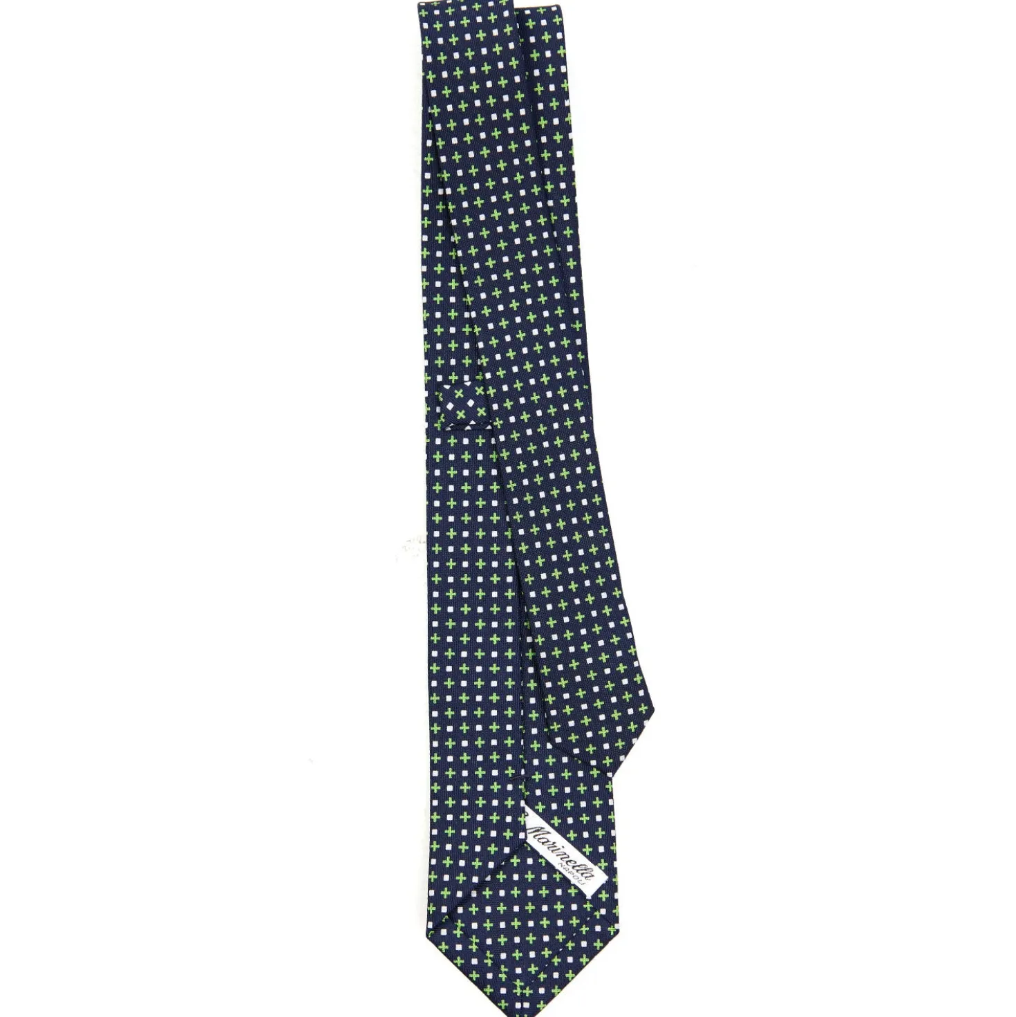 CRAVATTA SARTORIALE 7 CM IN SETA BLU SCURO Microfantasia fiore