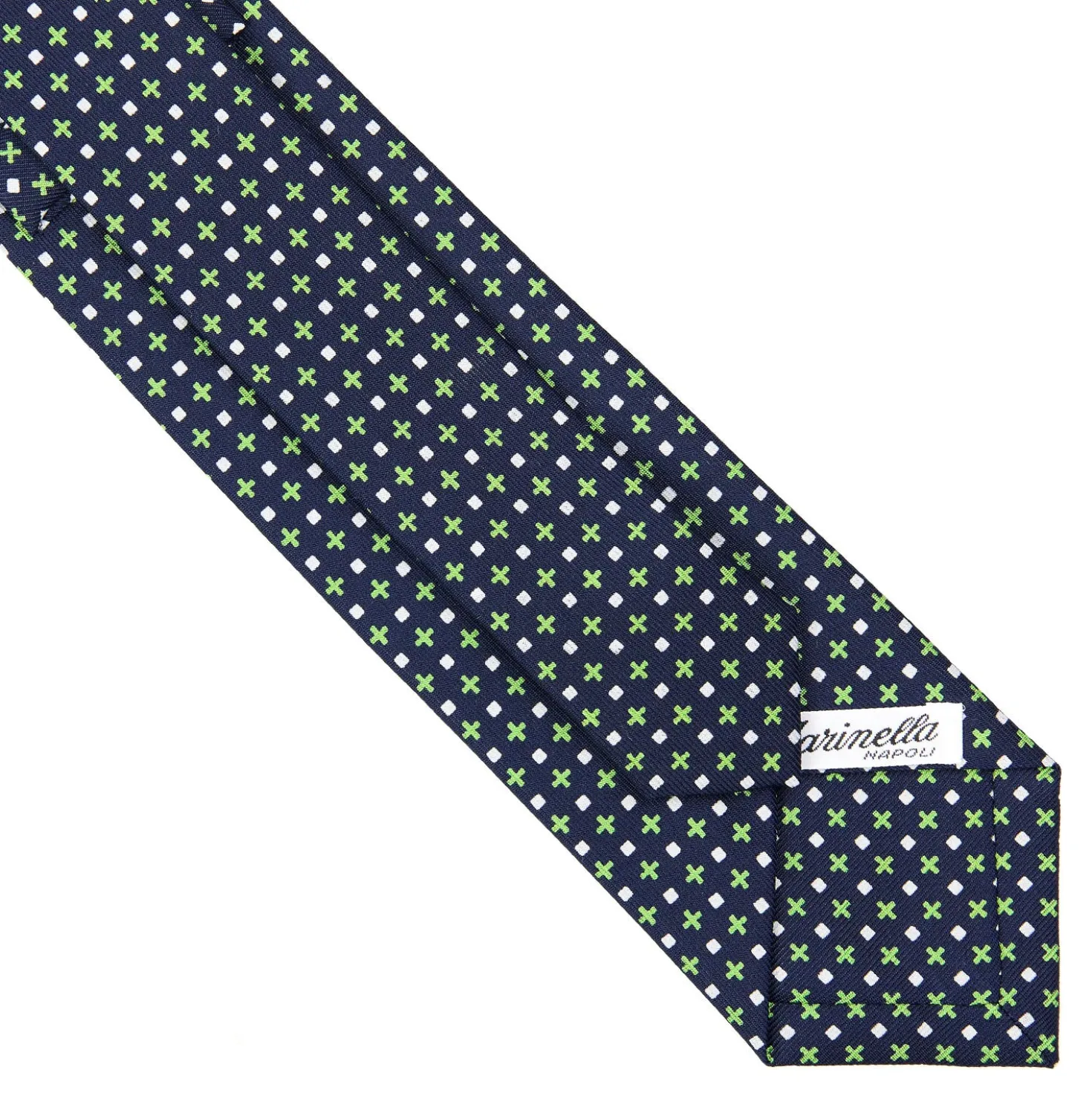 CRAVATTA SARTORIALE 7 CM IN SETA BLU SCURO Microfantasia fiore