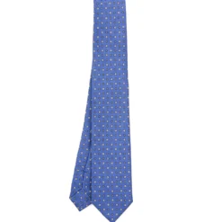 CRAVATTA SARTORIALE 7 CM IN SETA AZZURRO POLVERE Microfantasia fiore