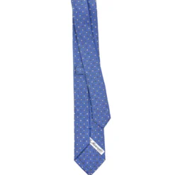CRAVATTA SARTORIALE 7 CM IN SETA AZZURRO POLVERE Microfantasia fiore