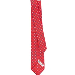 CRAVATTA SARTORIALE 7 CM IN SETA ROSSA Microfantasia fiore