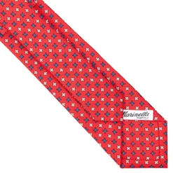 CRAVATTA SARTORIALE 7 CM IN SETA ROSSA Microfantasia fiore