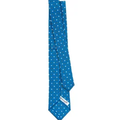 CRAVATTA SARTORIALE 7 CM IN SETA BLU MEDIO Microfantasia fiore