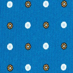 CRAVATTA SARTORIALE 7 CM IN SETA BLU MEDIO Microfantasia fiore