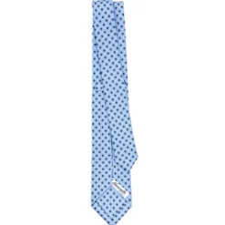 CRAVATTA SARTORIALE 7 CM IN SETA AZZURROMicrofantasia fiore