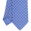 CRAVATTA SARTORIALE 7 CM IN SETA AZZURRO POLVERE Microfantasia fiore