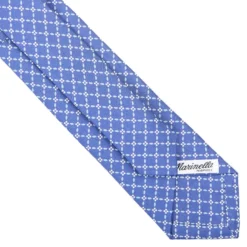 CRAVATTA SARTORIALE 7 CM IN SETA AZZURRO POLVERE Microfantasia fiore