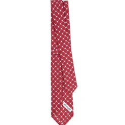 CRAVATTA SARTORIALE 7 CM IN SETA BORDEAUX Microfantasia fiore