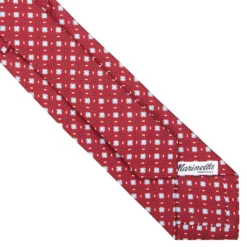 CRAVATTA SARTORIALE 7 CM IN SETA BORDEAUX Microfantasia fiore