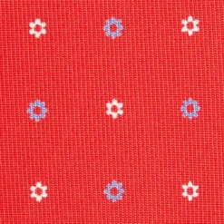 CRAVATTA SARTORIALE 7 CM IN SETA ROSSA Microfantasia fiore