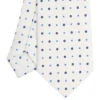 CRAVATTA SARTORIALE 7 CM IN SETA BIANCA Microfantasia fiore